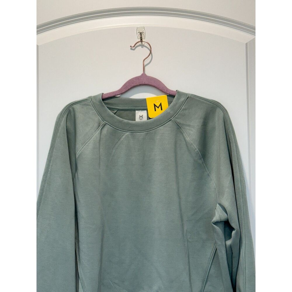 NWT Member's Mark Sandwash Crewneck Pullover Sweatshirt Sage Green Size Medium - Picture 4 of 6